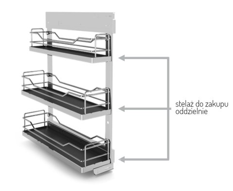 Półka kosza bocznego pełne dno