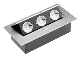 Przedłużacz biurkowy 3x gniazdo shucko srebrny