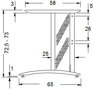 Stelaż do biurka CD-A/72,5/60 alu
