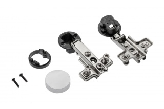 Zawias nakładany do szkła + zaślepka okrągła