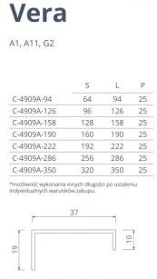 Uchwyt meblowy VERA 158 mm aluminium