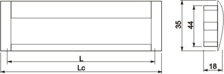 Uchwyt wpuszczany UA-326 160 mm aluminium