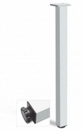 Noga meblowa kwadrat z regulacją 710x60x60 aluminium