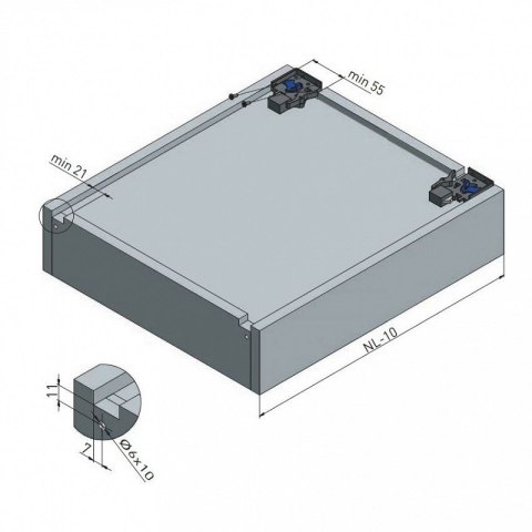 Prowadnica MODERN SLIDE nie pełen wysuw 600 mm