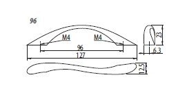 Uchwyt meblowy AL04 96 mm satyna