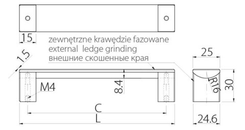 Uchwyt meblowy ARES 96 mm czarny mat