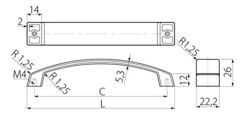 Uchwyt meblowy G1 160 mm chrom