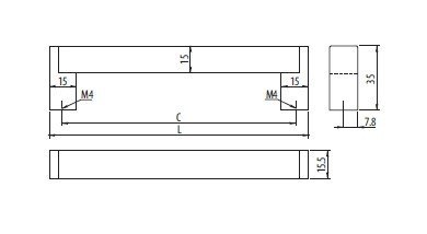 Uchwyt meblowy UZ 334 256 mm inox