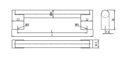 Uchwyt meblowy UZ 336 192 mm inox