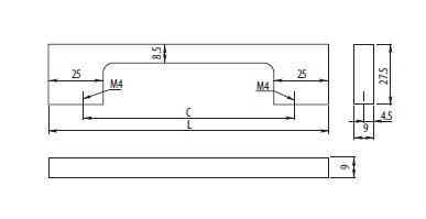 Uchwyt meblowy UZ-819 96mm aluminium