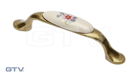 Uchwyt porcelanowy brązowy kwiat