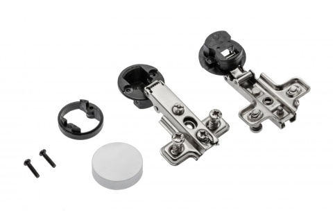 Zawias nakładany do szkła + zaślepka okrągła