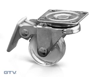 Kółko meblowe przeroczyste 50mm z hamulcem
