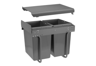 Kosz na śmieci do szafki bez mocowania 400mm 2x20l