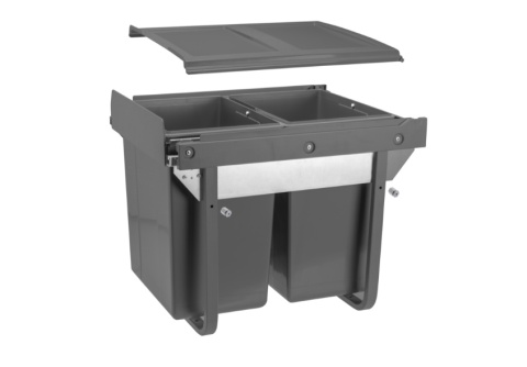 Kosz na śmieci do szafki bez mocowania 450mm 2x20l wysoki