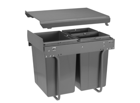 Kosz na śmieci do szafki bez mocowania 400mm 20l, 2x10l