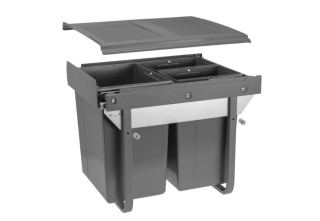 Kosz na śmieci do szafki bez mocowania 450mm 20l, 2x10l wysoki