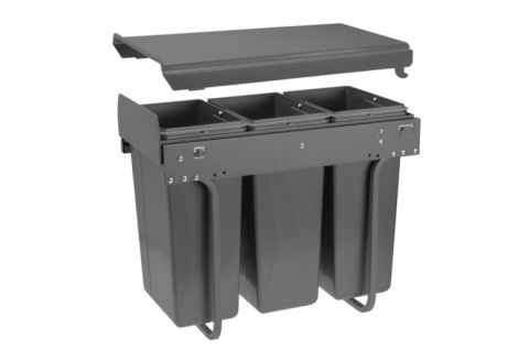 Kosz na śmieci do szafki bez mocowania 300mm 3x10l