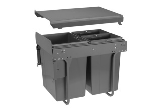 Kosz na śmieci do szafki z mocowania przednim 400mm 20l, 2x10l