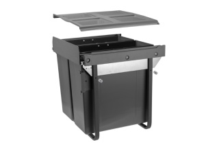Kosz na śmieci do szafki z mocowania przednim 600mm 2x34l wysoki