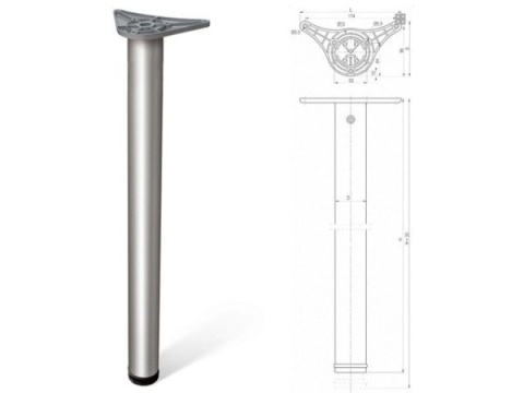 Noga meblowa A6 1100 z regulacją