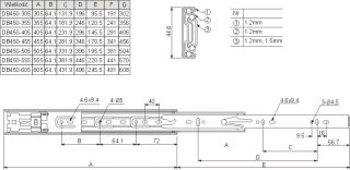 Prowadnica łożyskowa samodomykająca 600mm