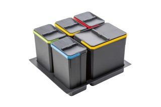 Pojemnik do segregacji AXISPACE 1X15L+4X7L szerokość szuflady 600 mm