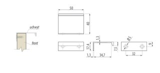 Uchwyt meblowy HEXI czarny mat