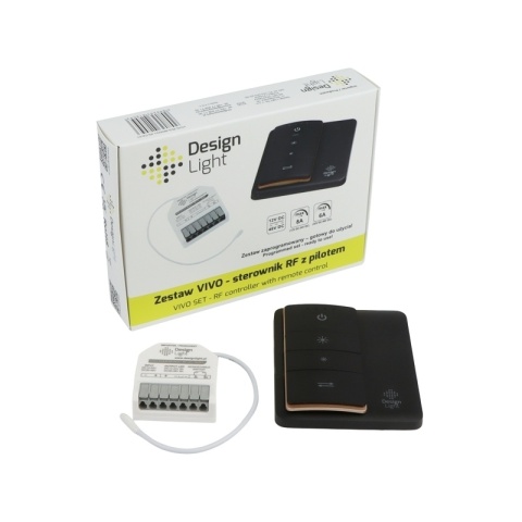 WYŁĄCZNIK ZDALNY ŚCIEMNIACZ + STEROWNIK ZESTAW VIVO LED RF 12-48V CZANY