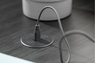 Zestaw ładowarka bezprzewodowa z USB czarna z zasilaczem